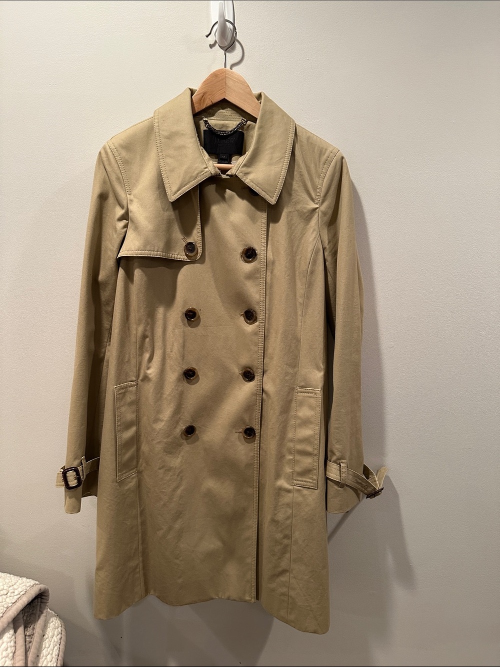 J Crew Collection Classic Tan Double-Breasted Trench Coat - Women